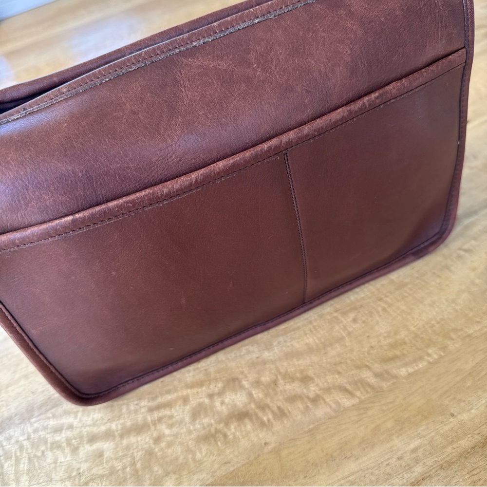 Vintage COACH 70s 80s Carnival Crossbody Brown Leather Small/Med Bag - Picture 11 of 16